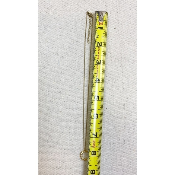 Dainty hammered matte gold tone crescent moon pendant - Picture 6 of 6